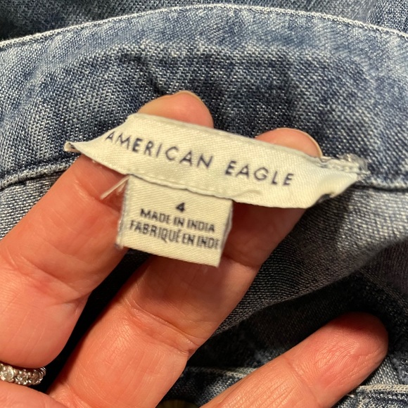 American Eagle High Waisted Crop Wide Leg Pants Size 4 - Picture 3 of 4